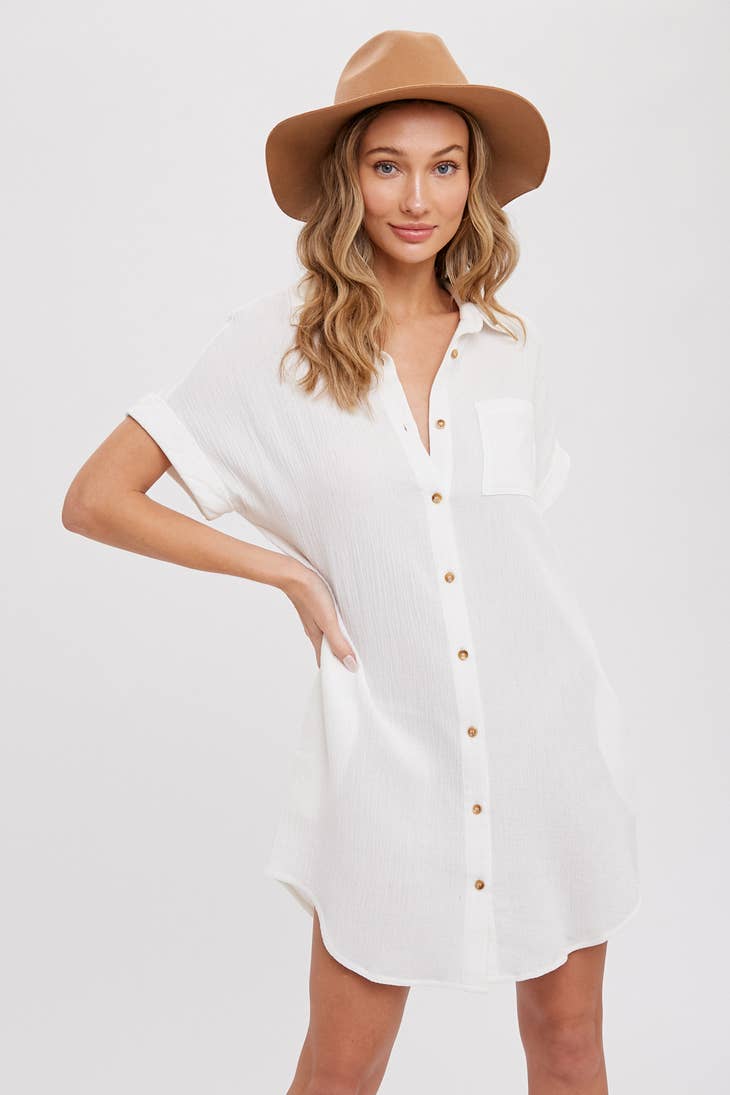 Laredo Tunic Dress - Ivory  the golden shop online