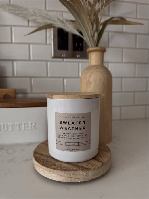 Sweater Weather Candle - Milky Glass 12oz