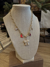 Charm Necklace - Pearl Bow, Pink Stone, Cowboy Boot