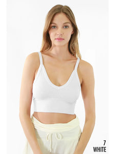 All In Crop V Neck Tank - Ivory