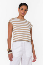 Abree Striped Top - Iced Latte