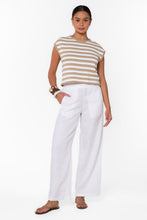 Abree Striped Top - Iced Latte