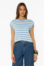 Abree Striped Top - Cool Blue