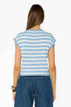 Abree Striped Top - Cool Blue