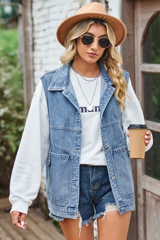 After You Relaxed Denim Vest – the golden shop online