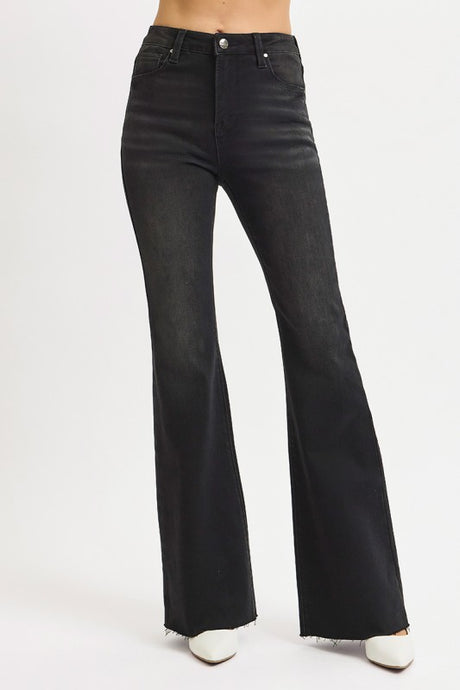 Again & Again High Rise Flares - Black