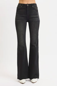 Again & Again High Rise Flares - Black