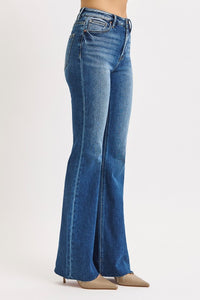 Again & Again High Rise Flare Jeans Dark Blue