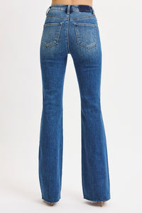 Again & Again High Rise Flare Jeans Dark Blue