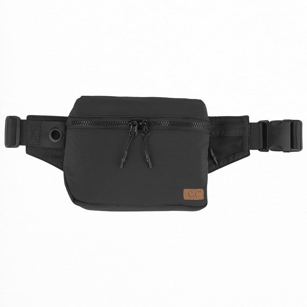 Carly Double Zipper Sling Bag - Black