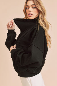 Carter Cozy Half Zip - Black