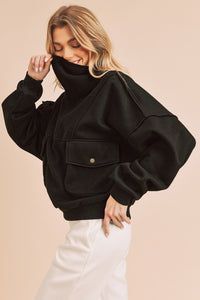 Carter Cozy Half Zip - Black