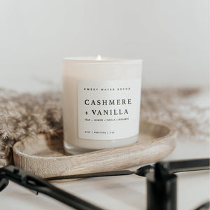 Cashmere Vanilla Candle - Milky Glass