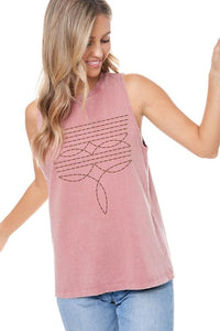 Boot Stitch Tank - Cranberry