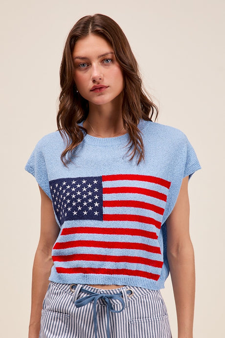 Land Of Liberty Top - Blue