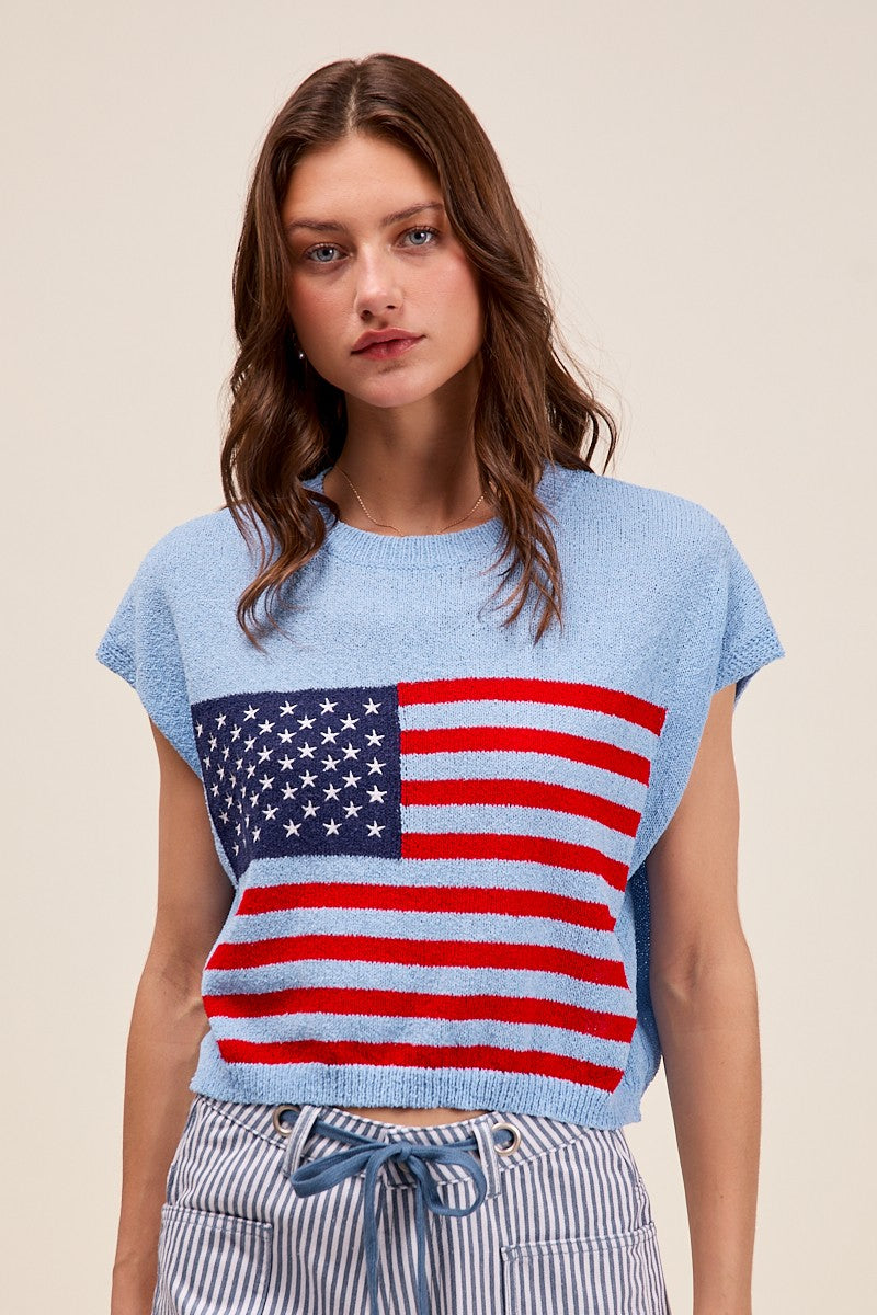 Land Of Liberty Top - Blue