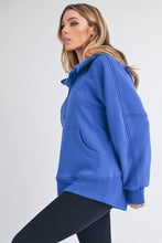 Drea Half Zip Hoodie - Cobalt