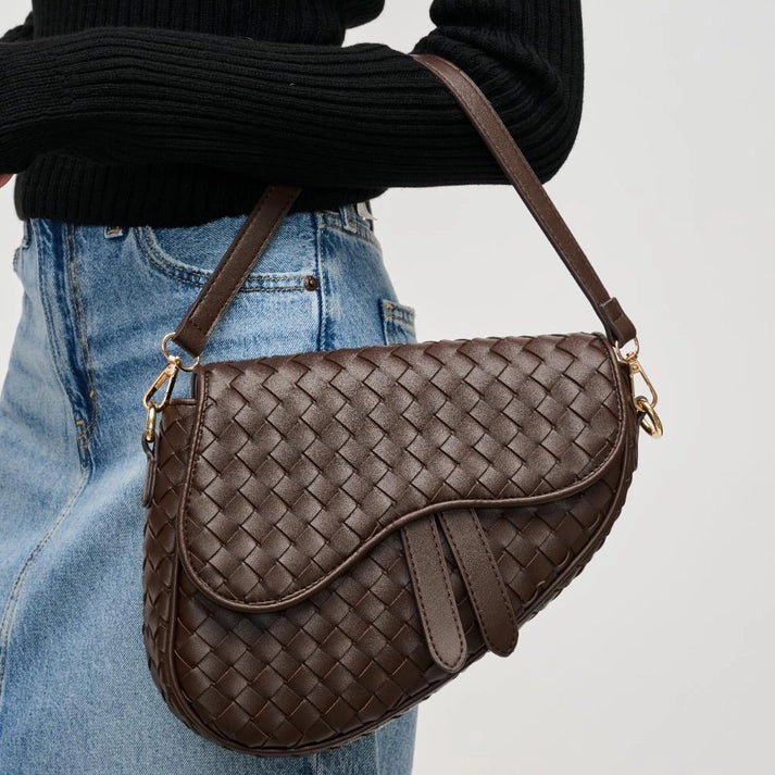 Scout Woven Saddle Crossbody - Espresso