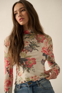 Marsha Mesh Floral Mesh Top