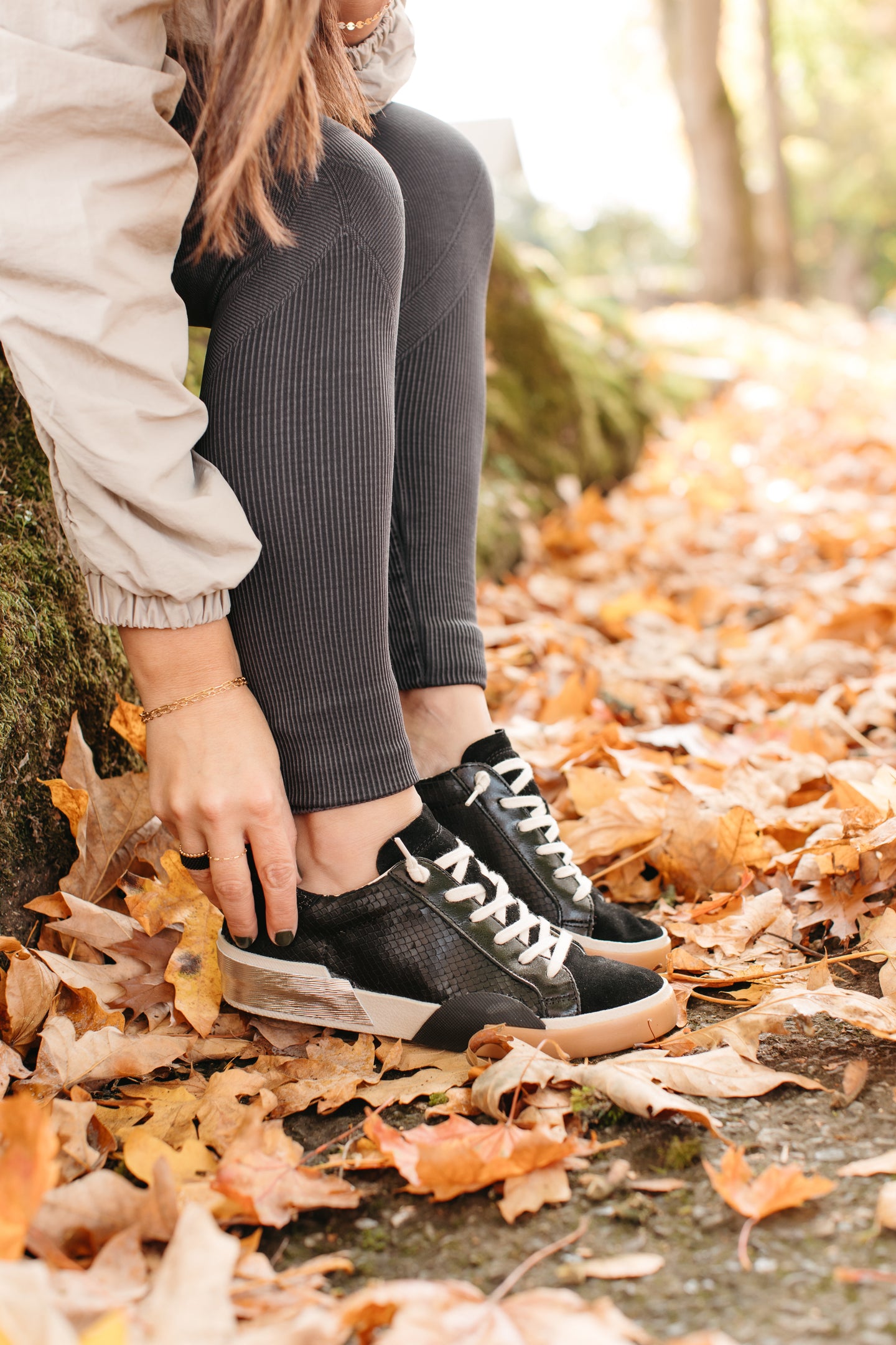 ZINA Embossed Sneakers - Onyx