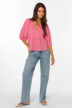 Ferlita Gingham Peasant Top