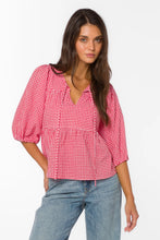 Ferlita Gingham Peasant Top