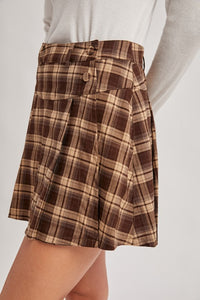 Fig And Honey Plaid Skort
