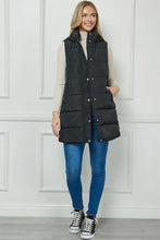Seattle Long Puffer Vest - Black