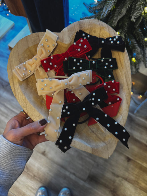 Pearl Bow Hair Tie