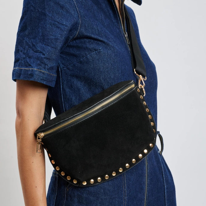 Gizelle Belt Bag - Black Suede
