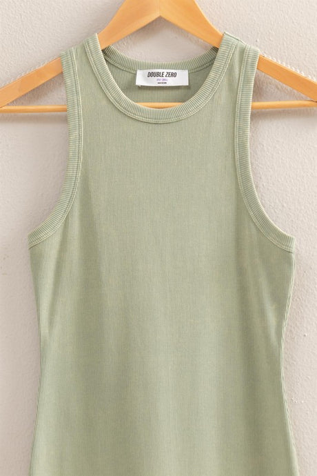 Glow Up Ribbed Dress - Sage