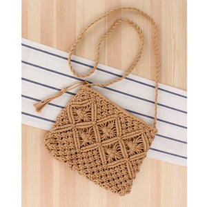 Hana Macrame  Crossbody - Caramel