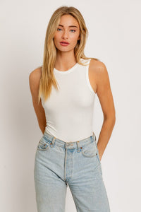 Haven Crew Neck Ribbed Bodysuit - Ivory