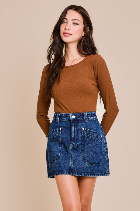 Haven Long Sleeve Bodysuit - Chestnut