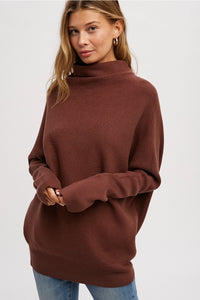 Marlow Funnel Sweater - Chocolate