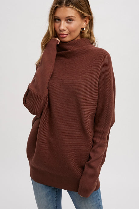 Marlow Funnel Sweater - Chocolate