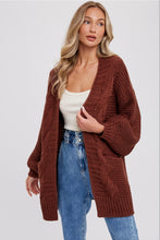 Karma Chunky Knit Cardigan - Chocolate