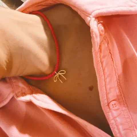 Coral Bow Necklace