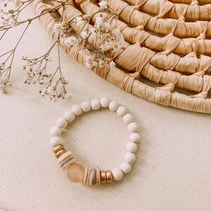 Waimea Bracelet - Pink Glass