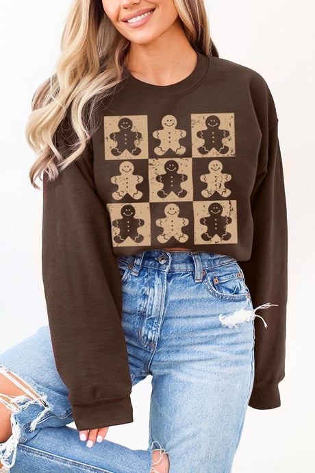 Gingerbread Check Sweatshirt