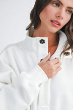 Cozy Sport Snap Neck Pullover - Ivory