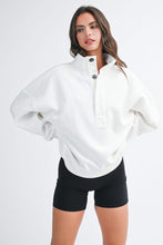 Cozy Sport Snap Neck Pullover - Ivory