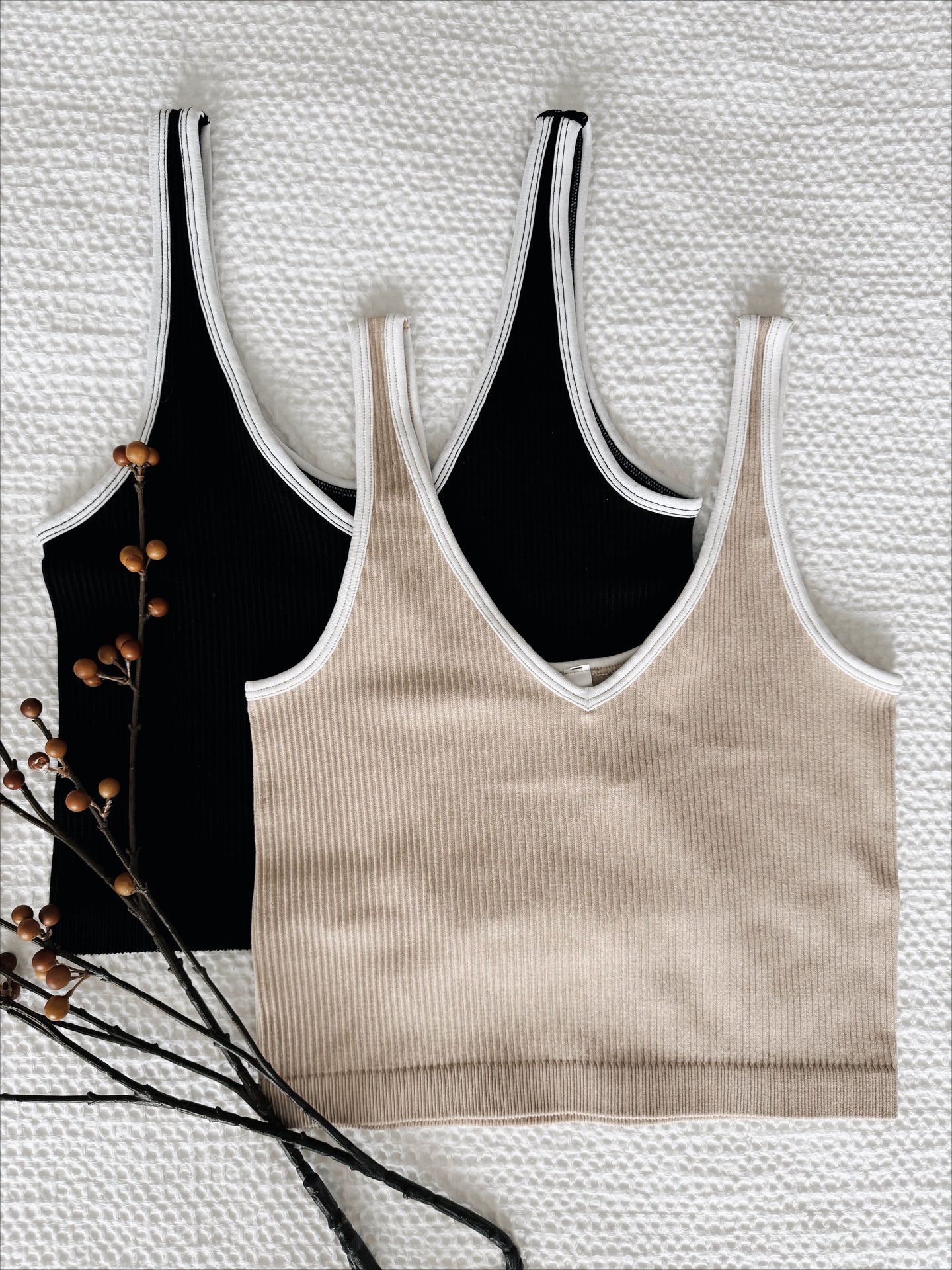 Maddy Ribbed Tank - Black
