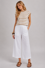 Abree Striped Top - Iced Latte