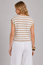Abree Striped Top - Iced Latte