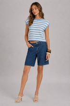 Abree Striped Top - Cool Blue