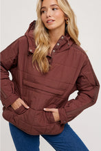 Ski Babe Quilted Pullover- Chocolate