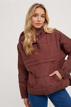 Ski Babe Quilted Pullover- Chocolate