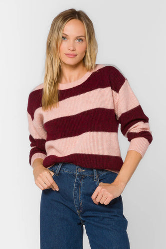 Cornell Striped Sweater - Bordeaux