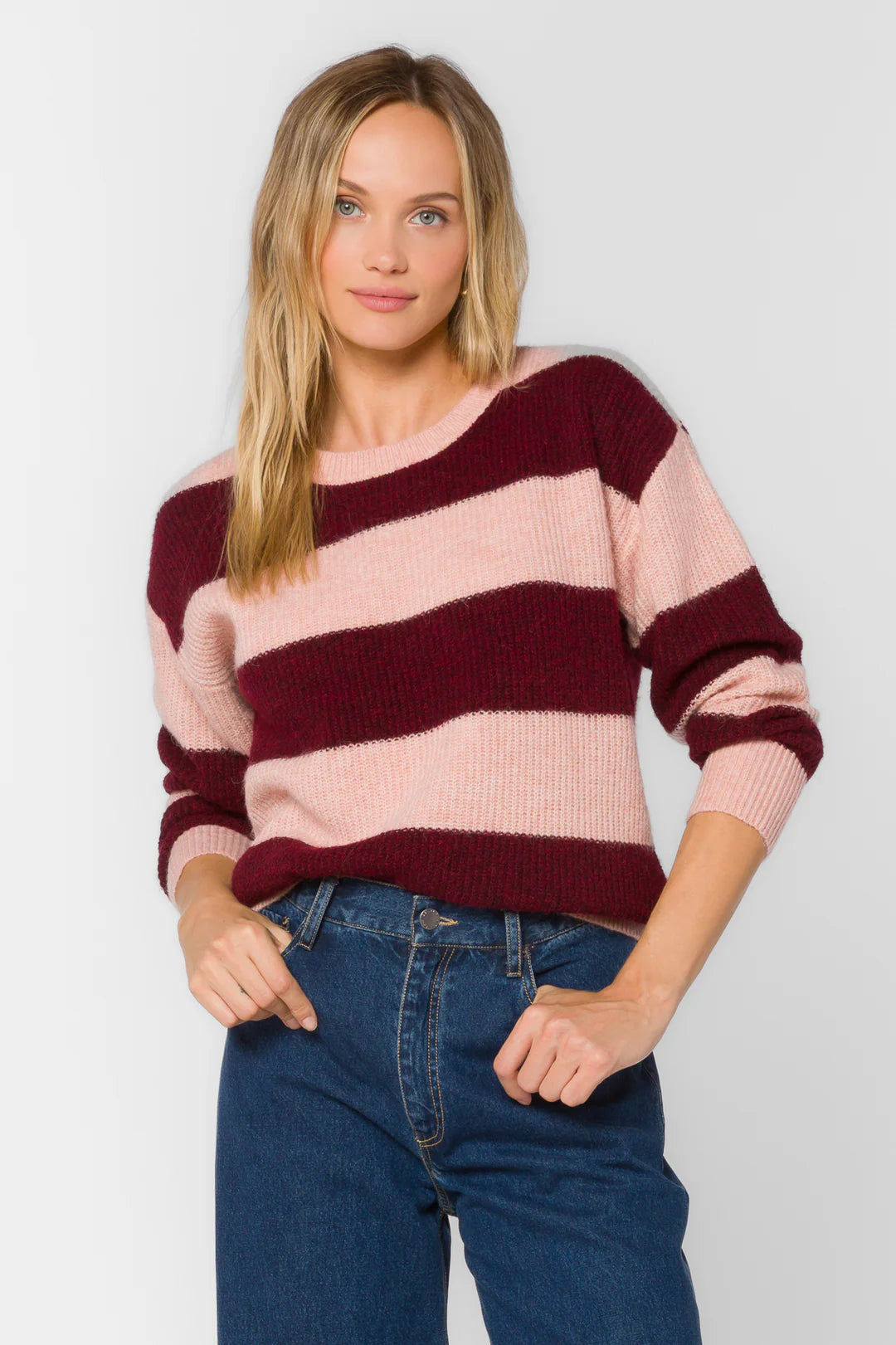 Cornell Striped Sweater - Bordeaux